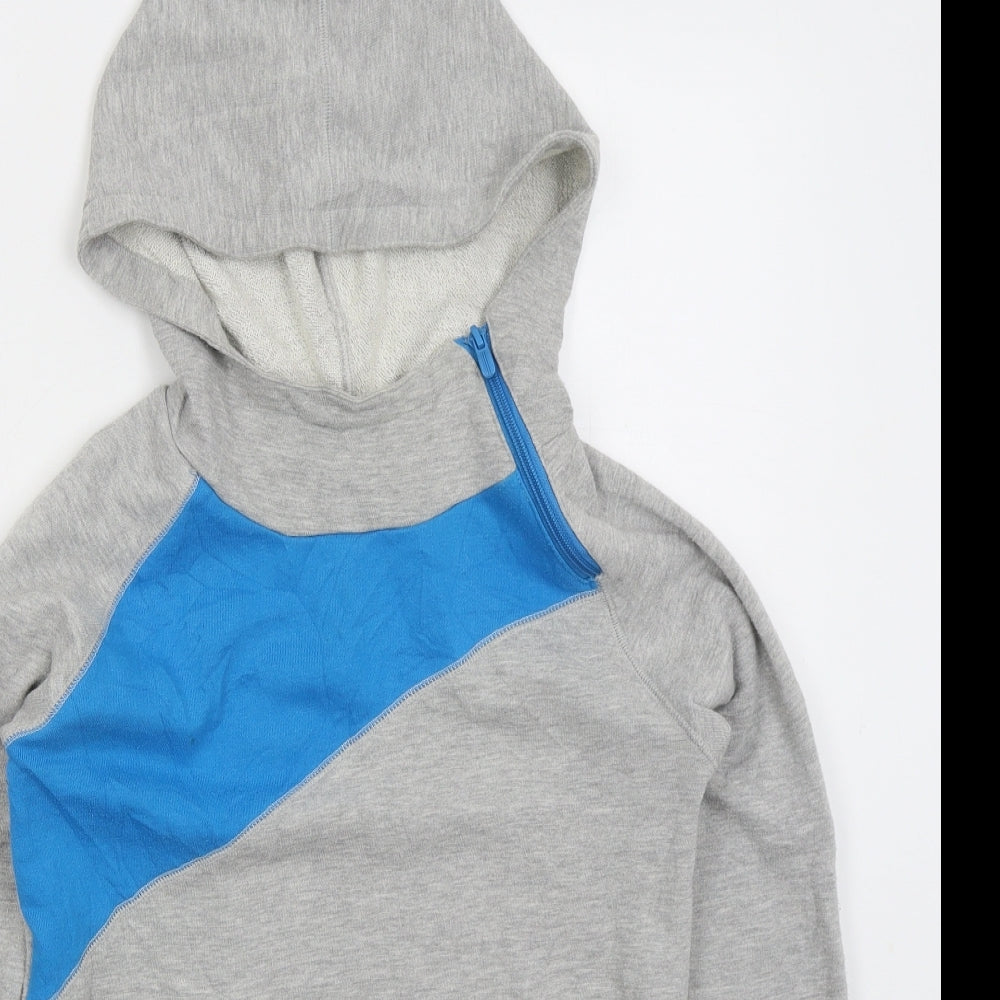 La Redoute Womens Grey Colourblock Cotton Pullover Hoodie Size 6  Pullover - Blue