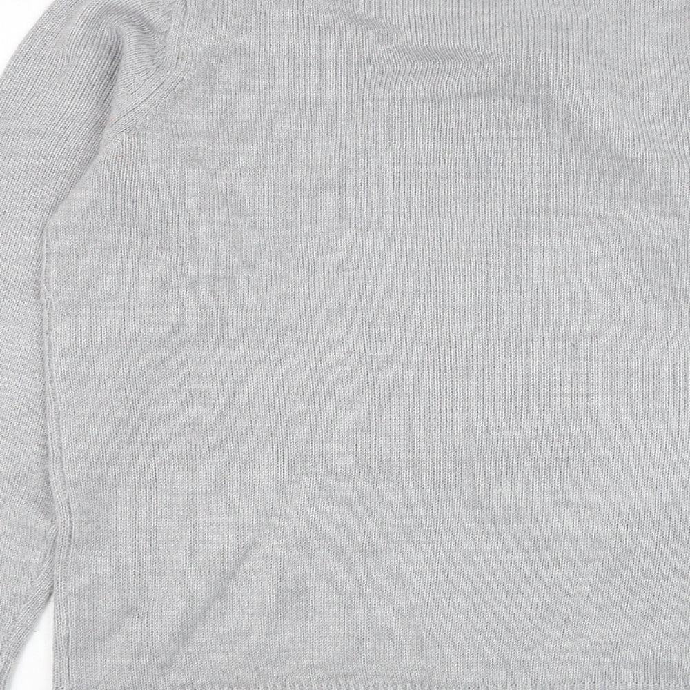 Pep&co Womens Grey Round Neck  Acrylic Pullover Jumper Size 12   - Christmas, Penguin