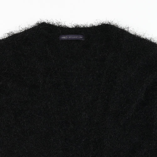 Marks and Spencer Womens Black Square Neck  Polyester Cardigan Jumper Size 8