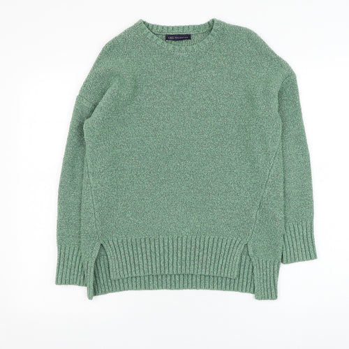 Marks and Spencer Womens Green Round Neck  Acrylic Pullover Jumper Size S