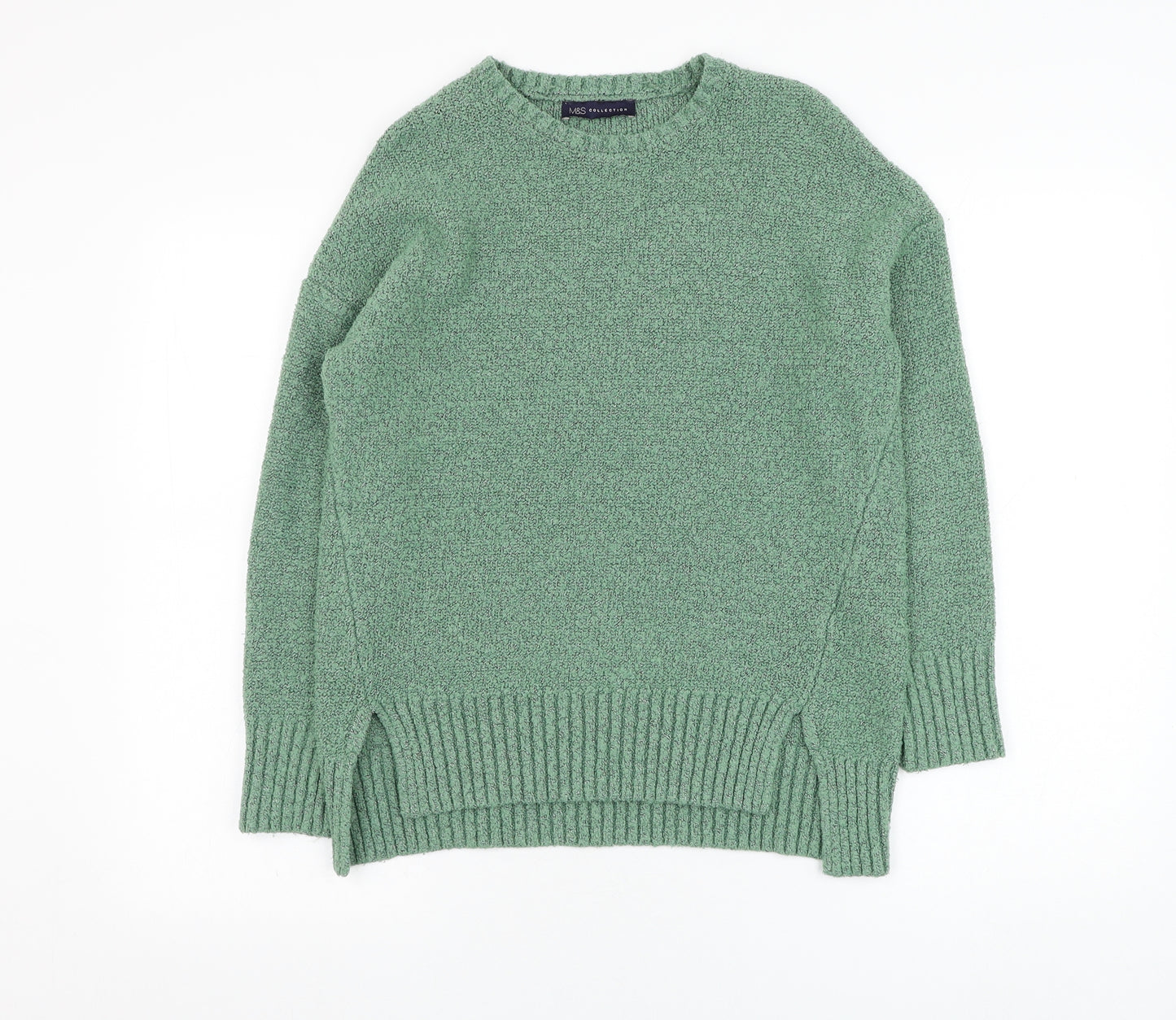 Marks and Spencer Womens Green Round Neck  Acrylic Pullover Jumper Size S