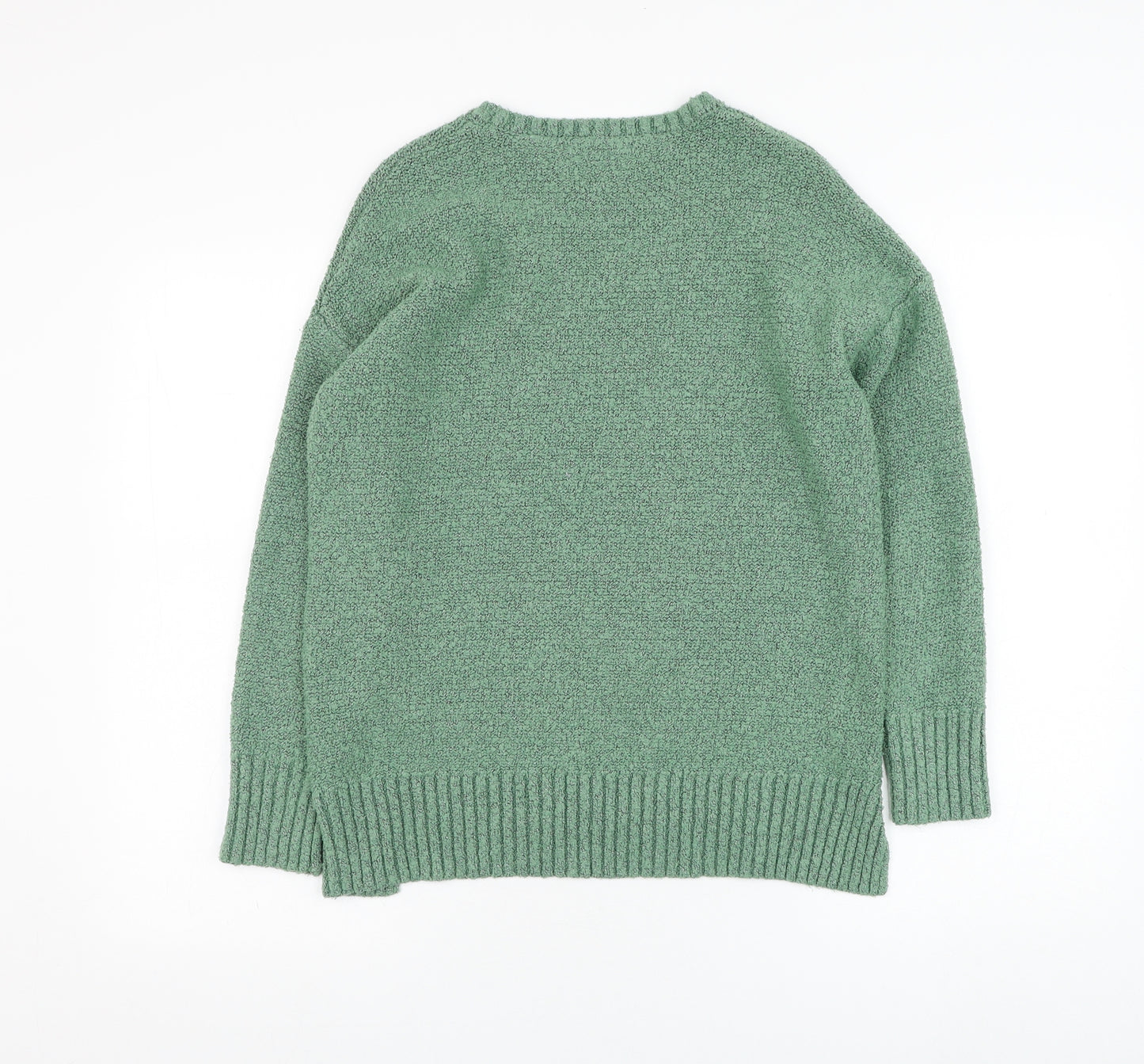 Marks and Spencer Womens Green Round Neck  Acrylic Pullover Jumper Size S