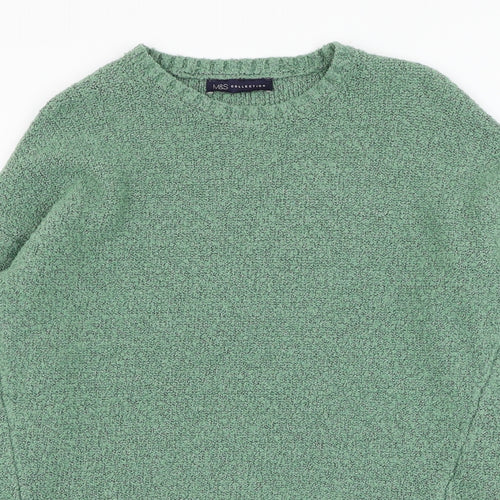 Marks and Spencer Womens Green Round Neck  Acrylic Pullover Jumper Size S
