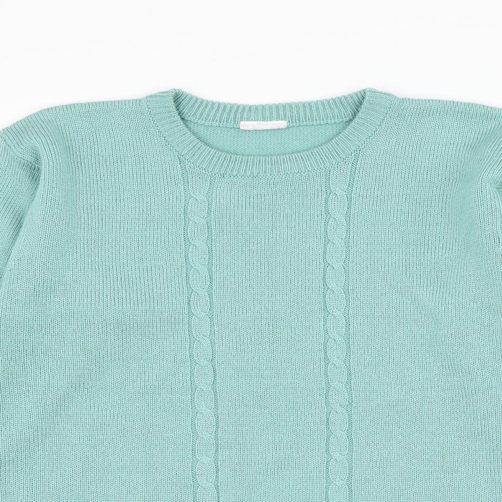 Preworn Womens Green Round Neck  Polyester Pullover Jumper Size L