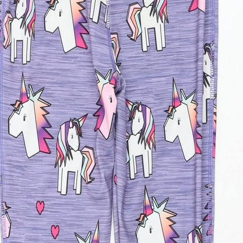 NEXT Girls Purple  Polyacrylate Fibre Jogger Trousers Size 9 Months  Regular Pullover - Unicorn, Leggings