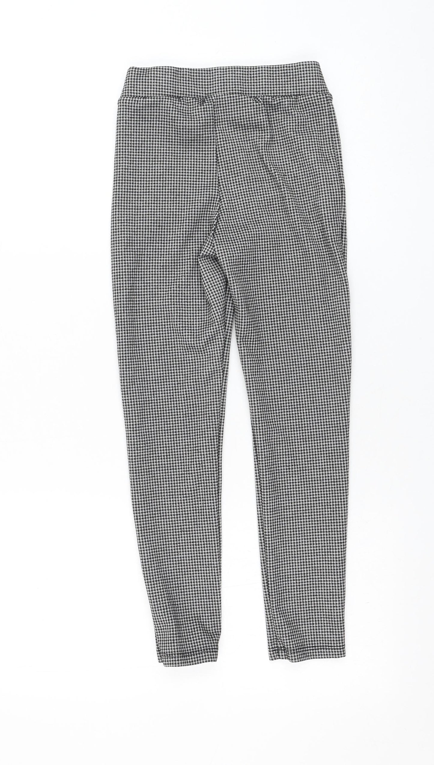 Primark Girls Black Houndstooth Polyester Carrot Trousers Size 8-9 Years  Regular Pullover - Leggings