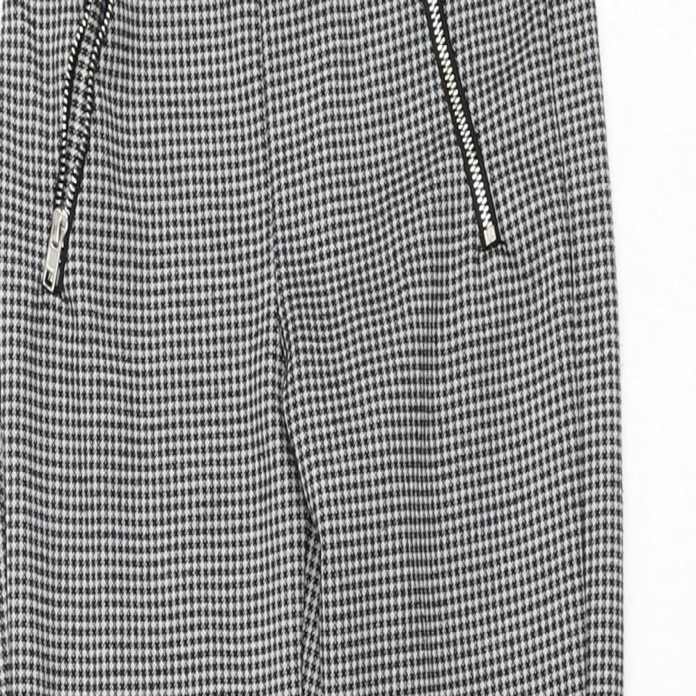 Primark Girls Black Houndstooth Polyester Carrot Trousers Size 8-9 Years  Regular Pullover - Leggings
