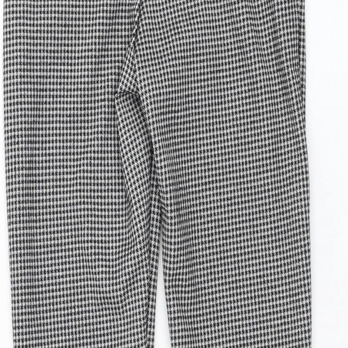 Primark Girls Black Houndstooth Polyester Carrot Trousers Size 8-9 Years  Regular Pullover - Leggings