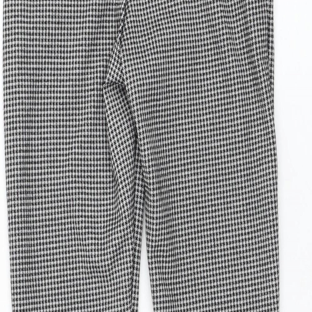 Primark Girls Black Houndstooth Polyester Carrot Trousers Size 8-9 Years  Regular Pullover - Leggings