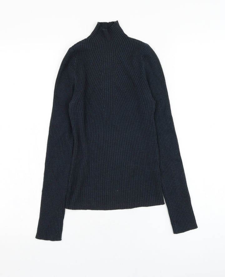 New Look Womens Green Mock Neck Viscose Pullover Jumper Size 8