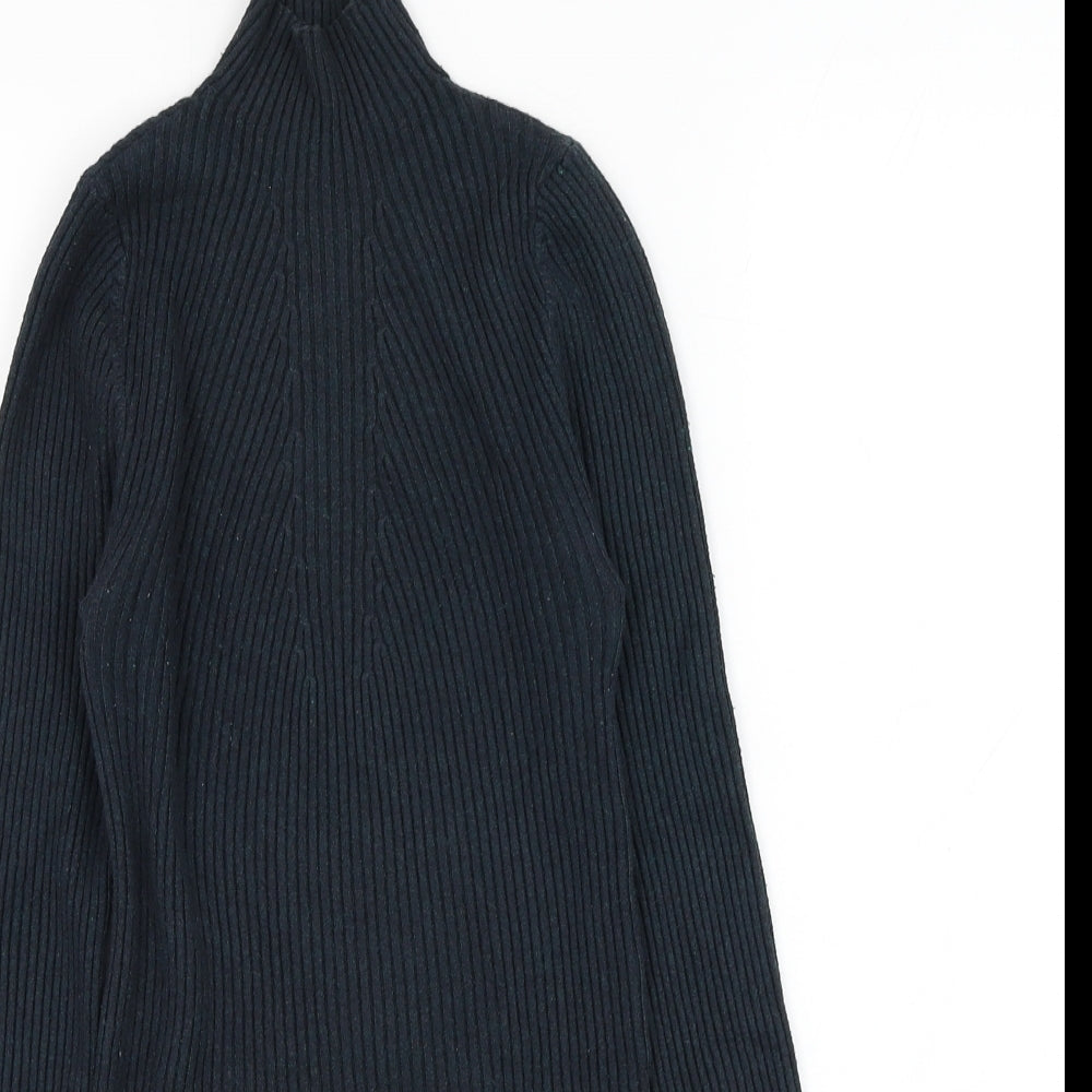 New Look Womens Green Mock Neck  Viscose Pullover Jumper Size 8