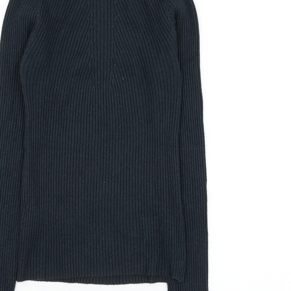New Look Womens Green Mock Neck  Viscose Pullover Jumper Size 8