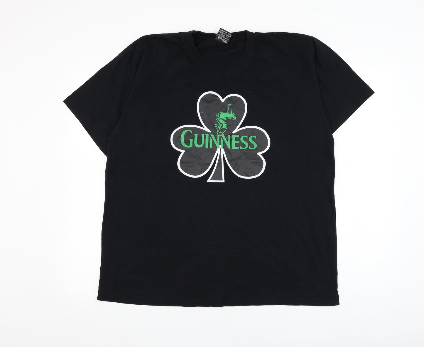 Sojo Sense Mens Black  Polyester  T-Shirt Size XL Round Neck  - Guinness