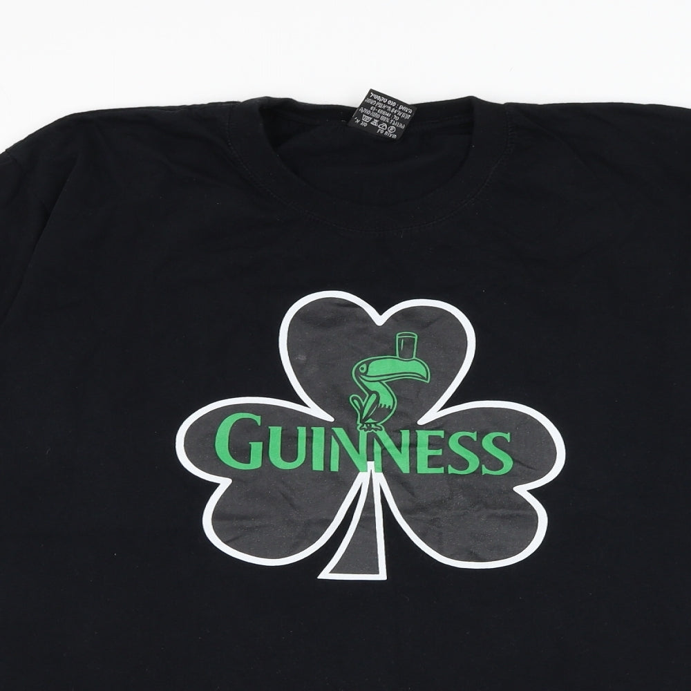 Sojo Sense Mens Black  Polyester  T-Shirt Size XL Round Neck  - Guinness