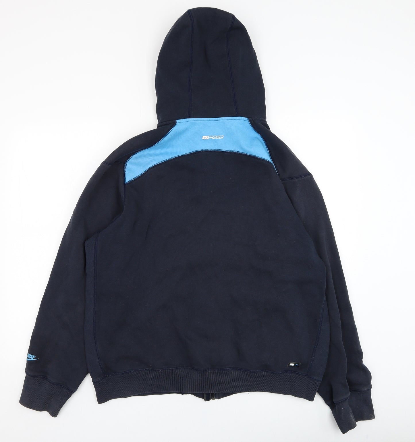Nike Mens Blue  Cotton Full Zip Hoodie Size L
