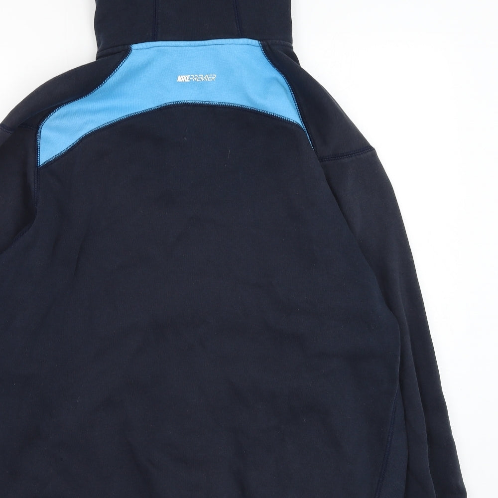 Nike Mens Blue  Cotton Full Zip Hoodie Size L