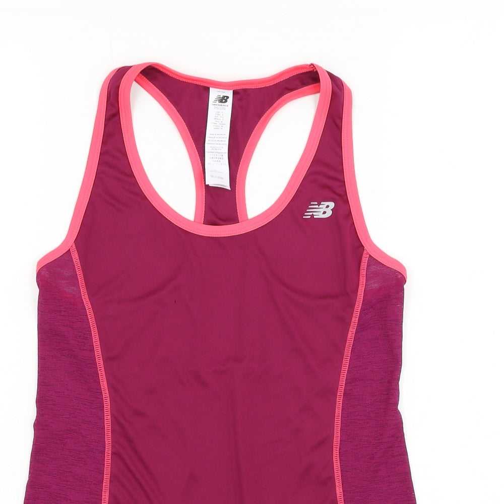 New Balance Womens Purple  Polyester Basic Tank Size S Round Neck Pullover