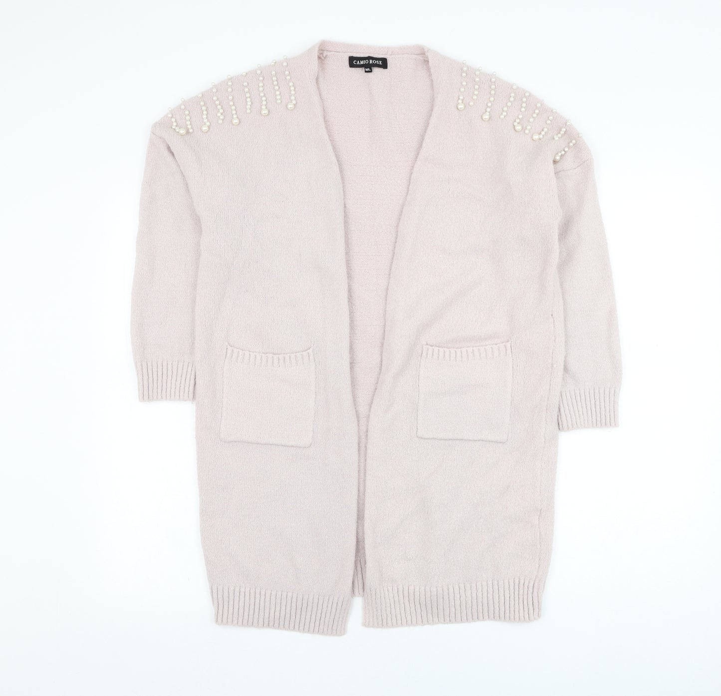 Cameo Rose Womens Pink Square Neck  Viscose Cardigan Jumper Size M