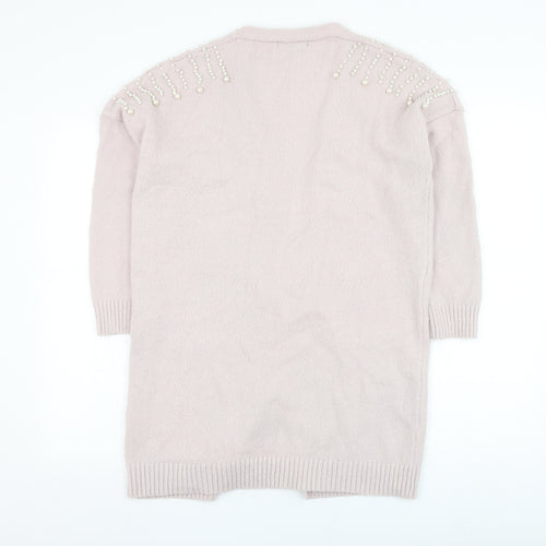 Cameo Rose Womens Pink Square Neck  Viscose Cardigan Jumper Size M