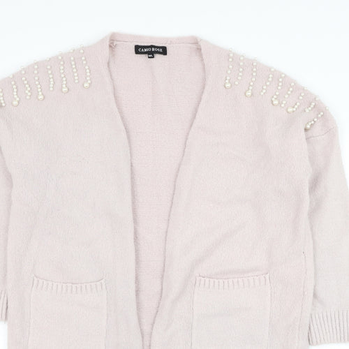 Cameo Rose Womens Pink Square Neck  Viscose Cardigan Jumper Size M