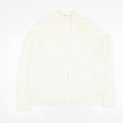 Gap Womens White Square Neck  Cotton Cardigan Jumper Size S