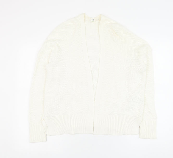 Gap Womens White Square Neck  Cotton Cardigan Jumper Size S