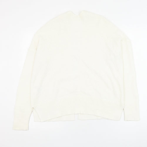 Gap Womens White Square Neck  Cotton Cardigan Jumper Size S