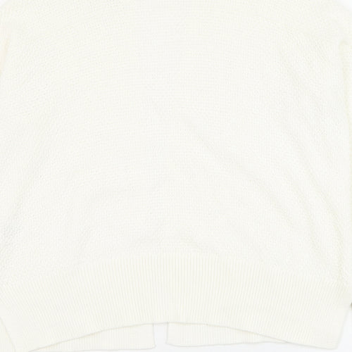 Gap Womens White Square Neck  Cotton Cardigan Jumper Size S