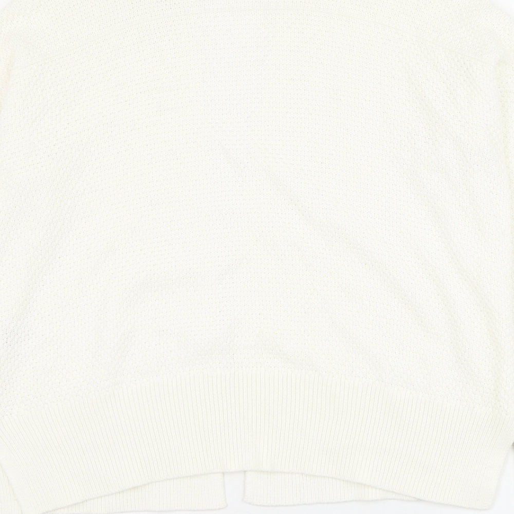Gap Womens White Square Neck  Cotton Cardigan Jumper Size S