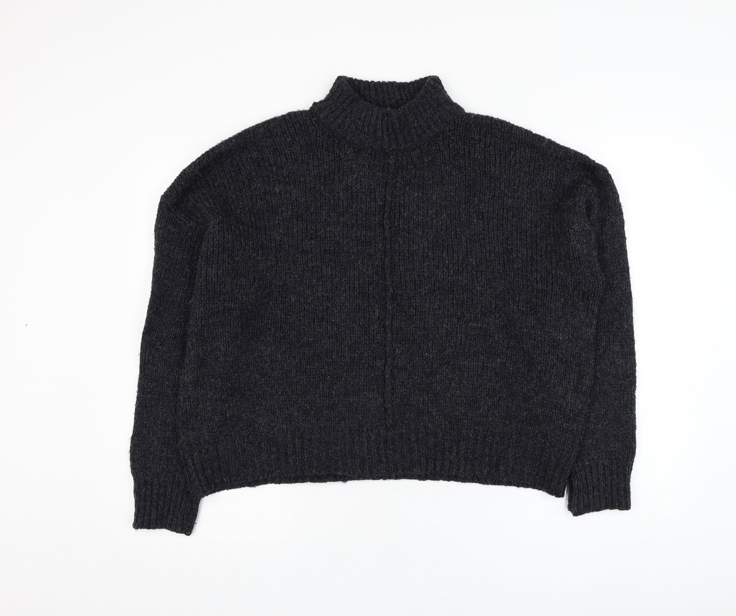 New Look Womens Black Mock Neck  Polyester Pullover Jumper Size 16