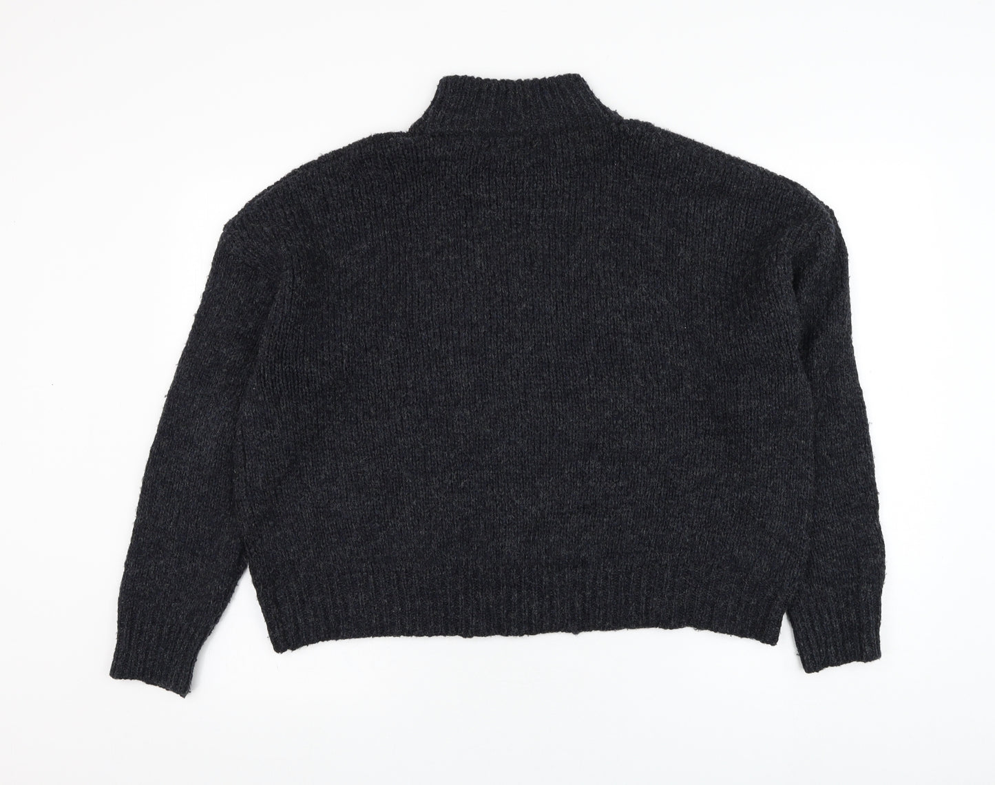 New Look Womens Black Mock Neck  Polyester Pullover Jumper Size 16
