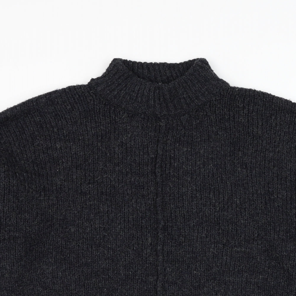 New Look Womens Black Mock Neck  Polyester Pullover Jumper Size 16