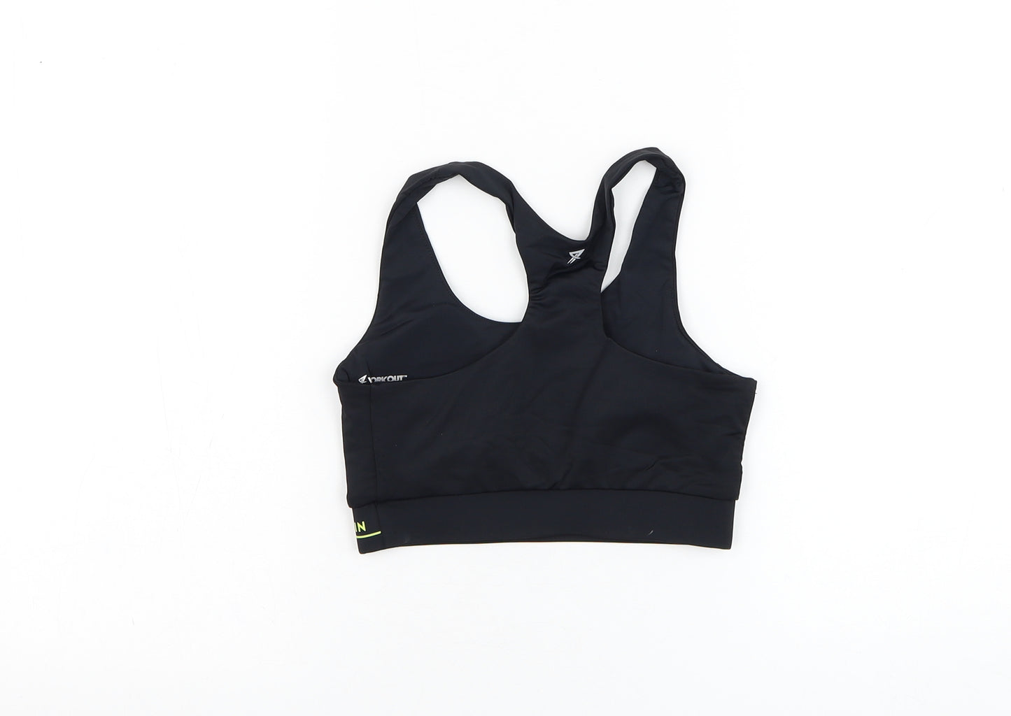 Primark Womens Black  Polyamide Cropped Tank Size 4 Round Neck Pullover