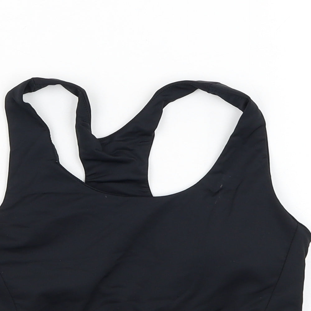 Primark Womens Black  Polyamide Cropped Tank Size 4 Round Neck Pullover