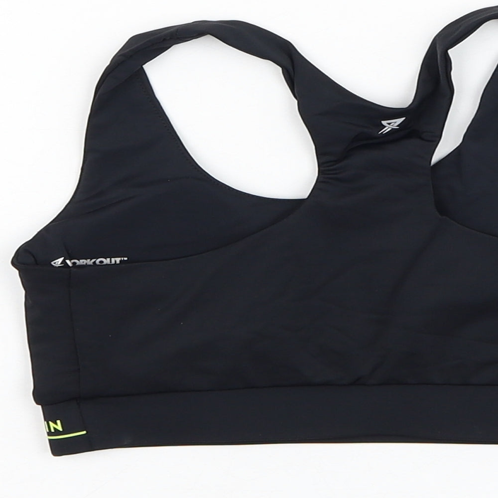Primark Womens Black  Polyamide Cropped Tank Size 4 Round Neck Pullover