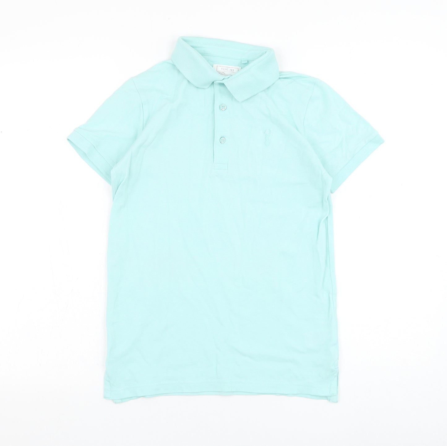 NEXT Boys Blue  Cotton Basic Polo Size 12 Years Collared Pullover