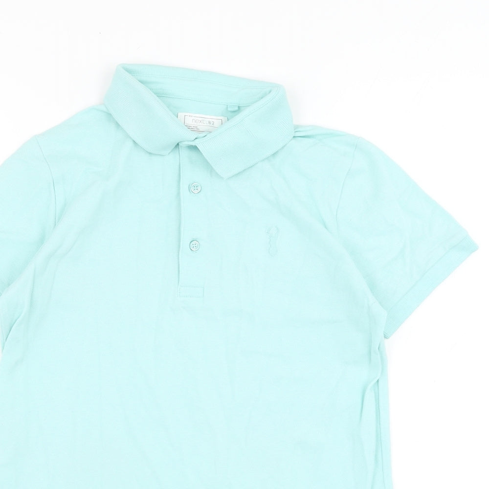 NEXT Boys Blue  Cotton Basic Polo Size 12 Years Collared Pullover