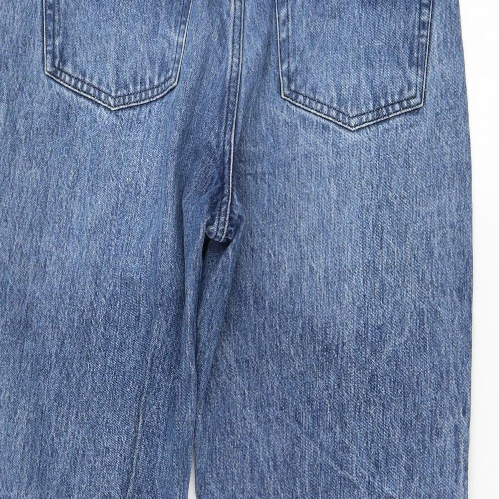NEXT Womens Blue  Cotton Straight Jeans Size 12 L28 in Regular Zip