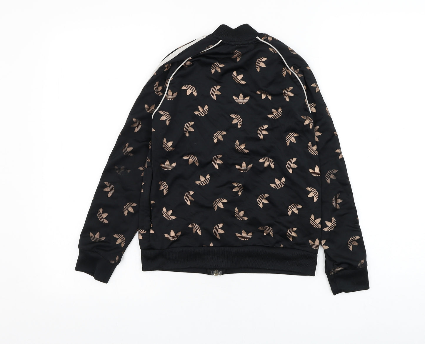 adidas Girls Black  Polyester Full Zip Sweatshirt Size 9-10 Years  Zip
