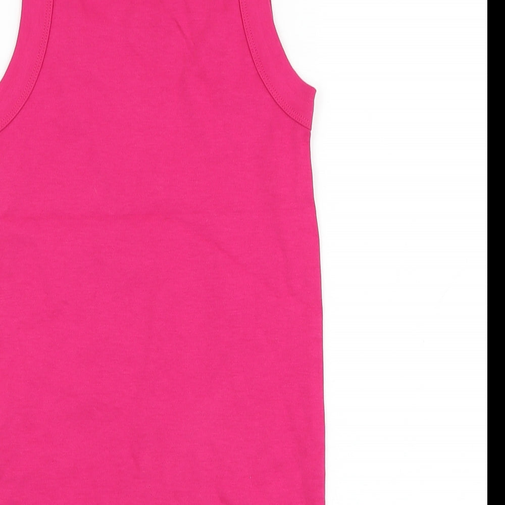 Mamma Mia! Womens Pink  Cotton Basic Tank Size S Round Neck - Mamma Mia!