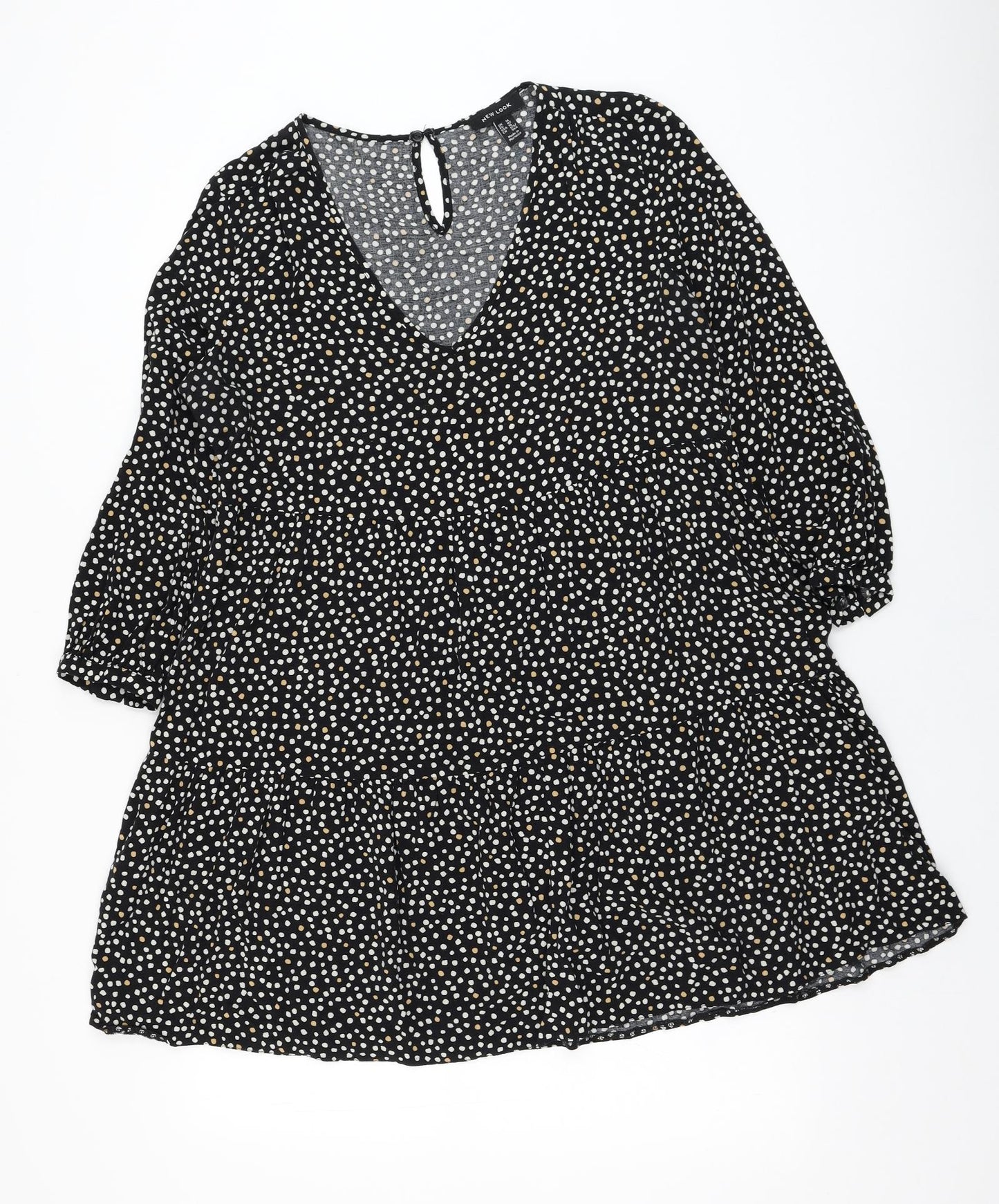 New Look Womens Black  Viscose Trapeze & Swing  Size 14  Round Neck Pullover