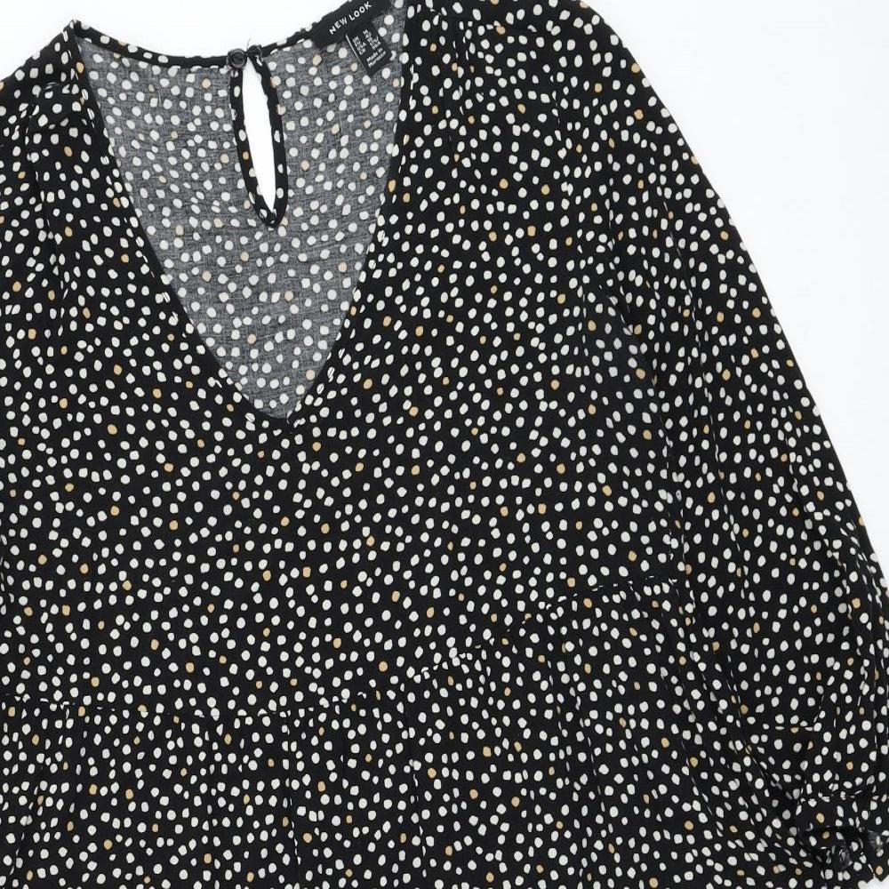 New Look Womens Black  Viscose Trapeze & Swing  Size 14  Round Neck Pullover