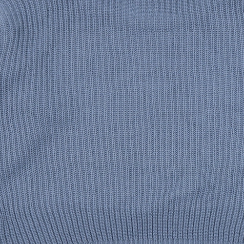 BASSINI Womens Blue Round Neck  Acrylic Pullover Jumper Size M