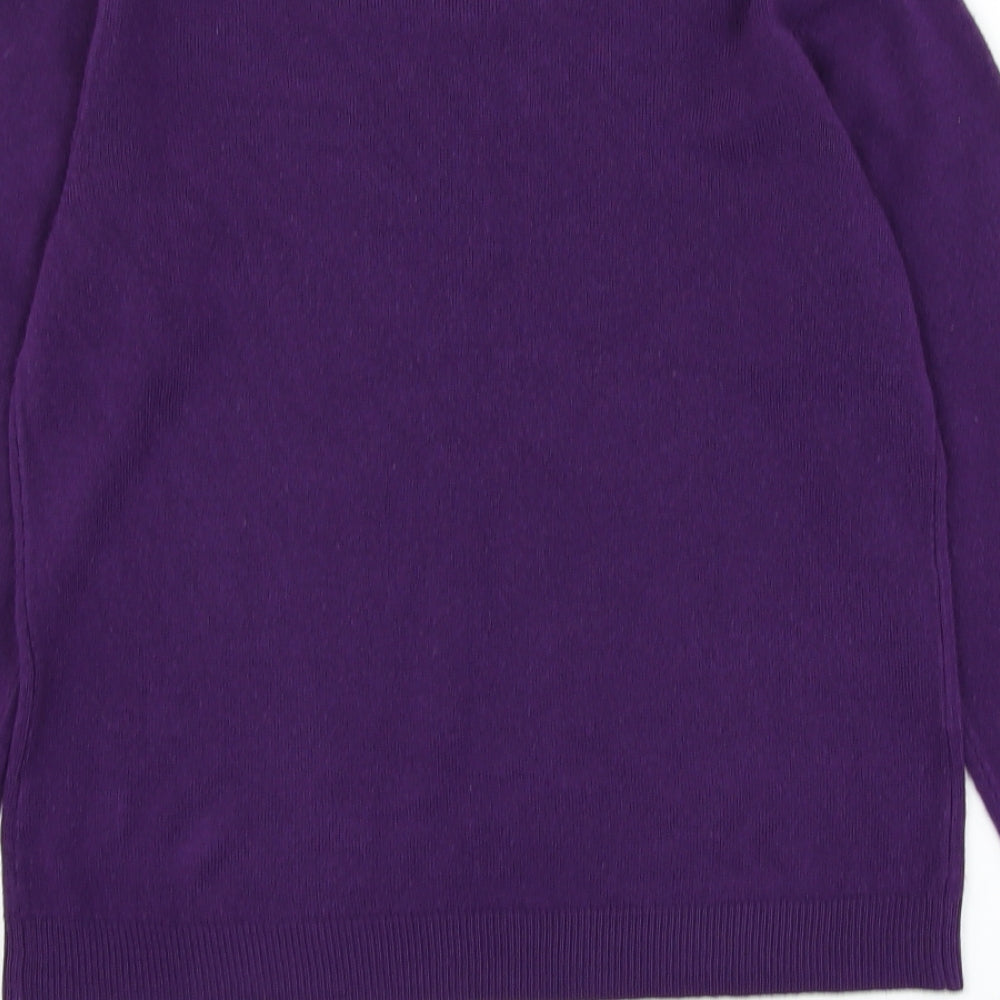 Simon Jeffrey Womens Purple Round Neck  Acrylic Pullover Jumper Size M