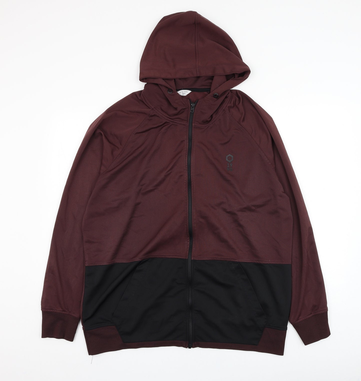 JACK & JONES Mens Purple  Polyester Full Zip Hoodie Size 2XL