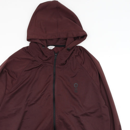 JACK & JONES Mens Purple  Polyester Full Zip Hoodie Size 2XL