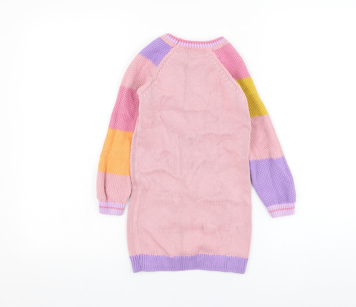 NEXT Girls Pink Round Neck  Cotton Pullover Jumper Size 4-5 Years  Pullover - Animal