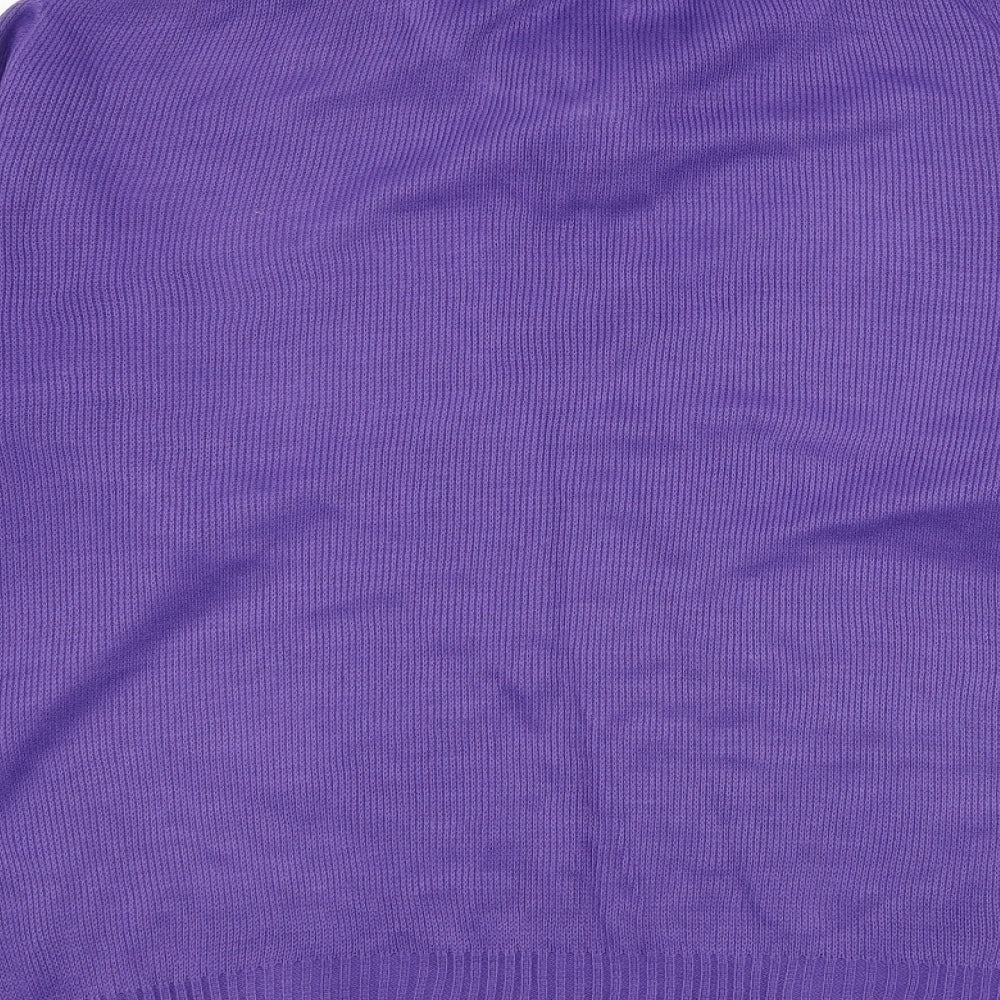 Merry Gold Womens Purple Collared  Acrylic Pullover Jumper Size L