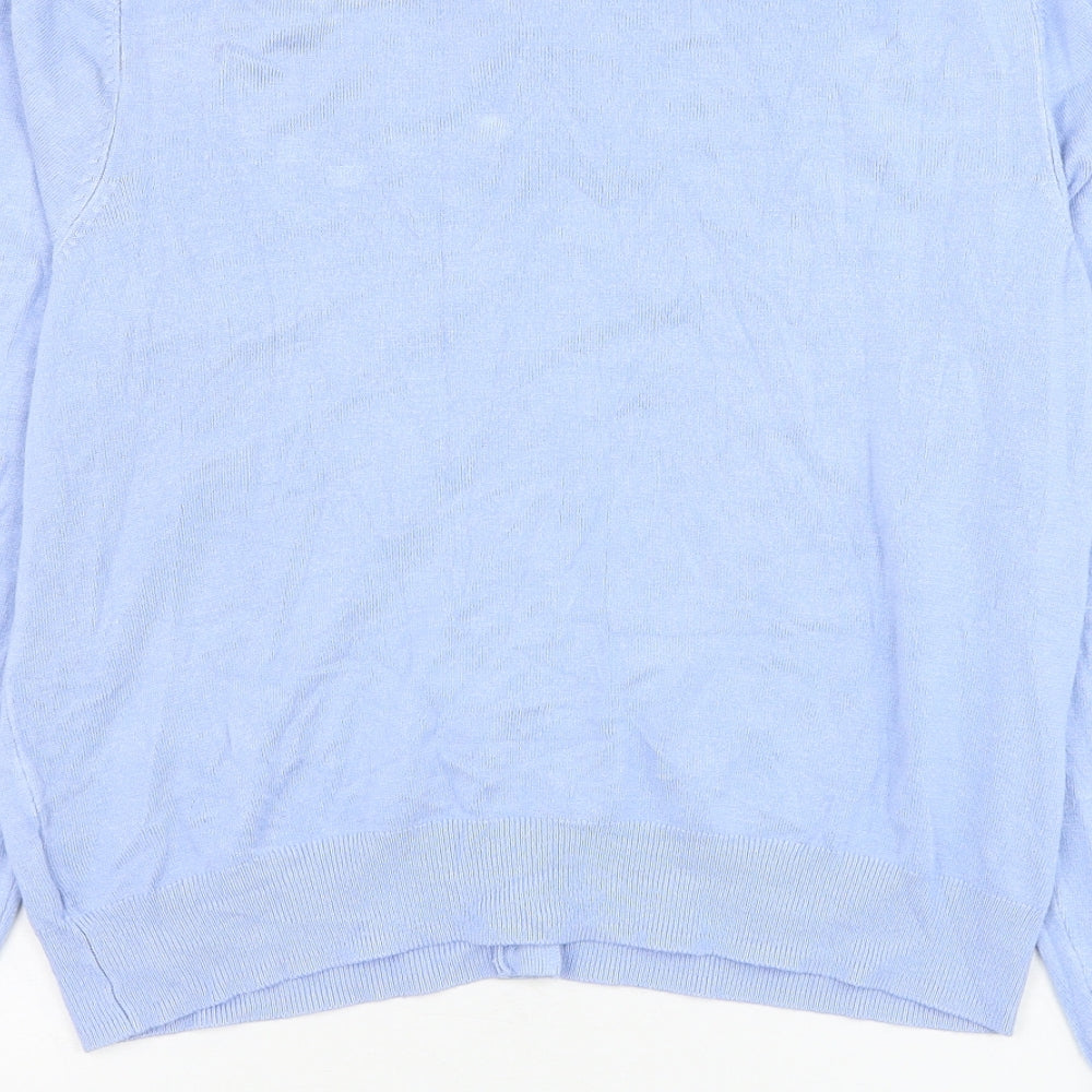 Marks and Spencer Womens Blue Round Neck  Viscose Cardigan Jumper Size 14