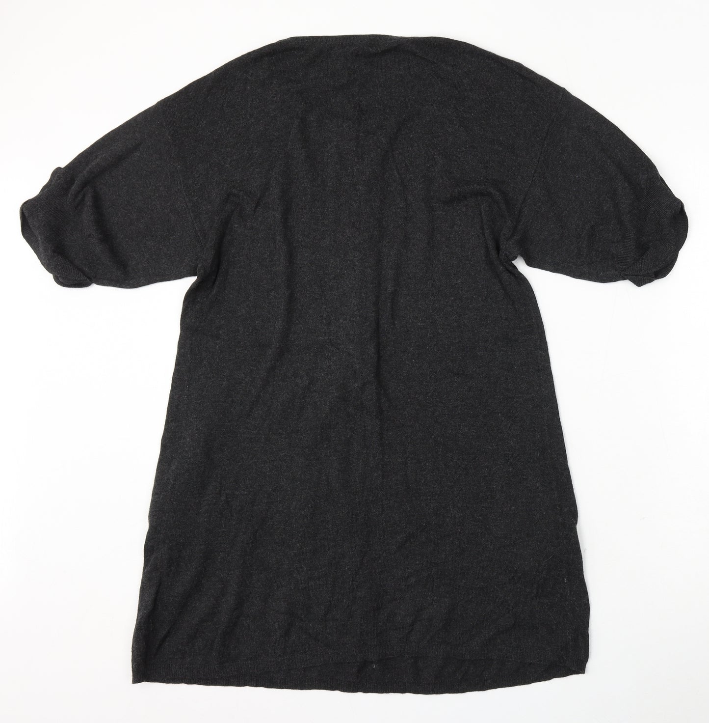 Marks and Spencer Womens Grey Round Neck  Viscose Pullover Jumper Size 8